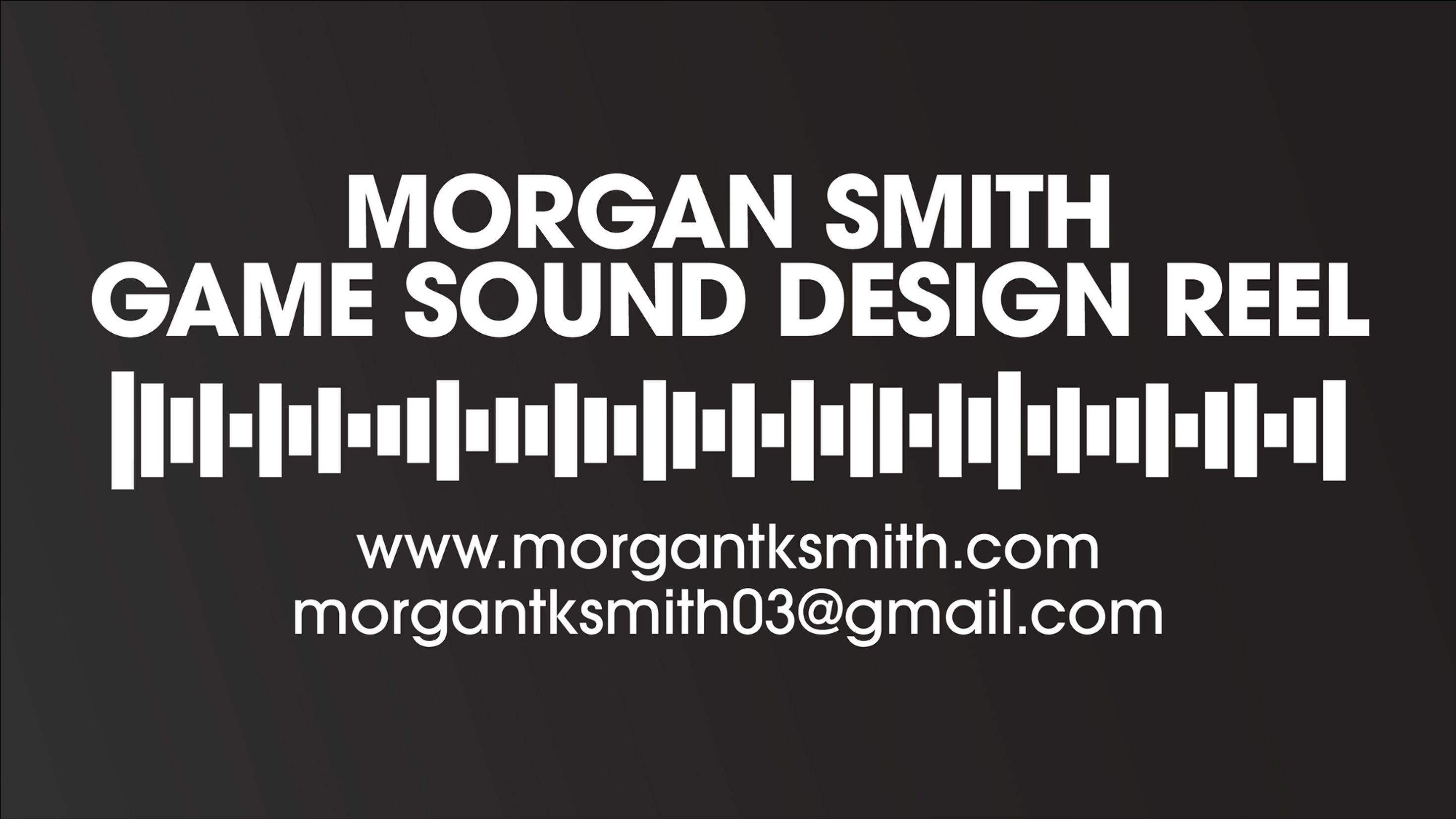 Morgan Smith Sound Design Reel